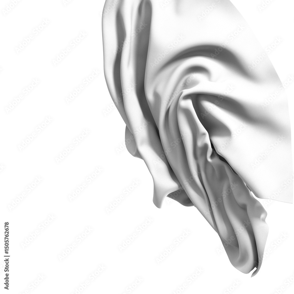 Leinwandbilder close-up of white fabric with smooth texture, displaying elegant draping and soft folds
