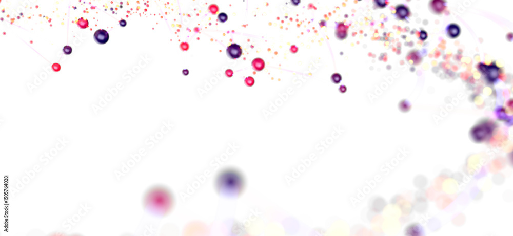 Fototapete abstract background with colorful nodes and connections. perfect for technology, network, and connec