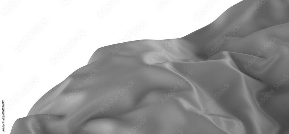 Fototapete close-up of white fabric with smooth texture, displaying elegant draping and soft folds