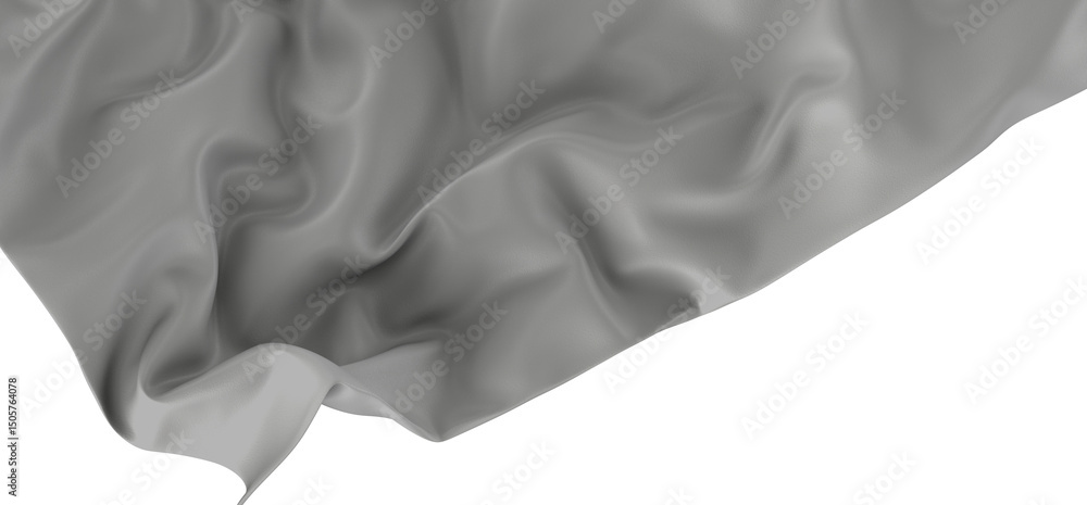 Fototapete Close-up of white fabric with smooth texture, displaying elegant draping and soft folds