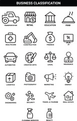 Business Industry Classification Icons – Sectors & Categories