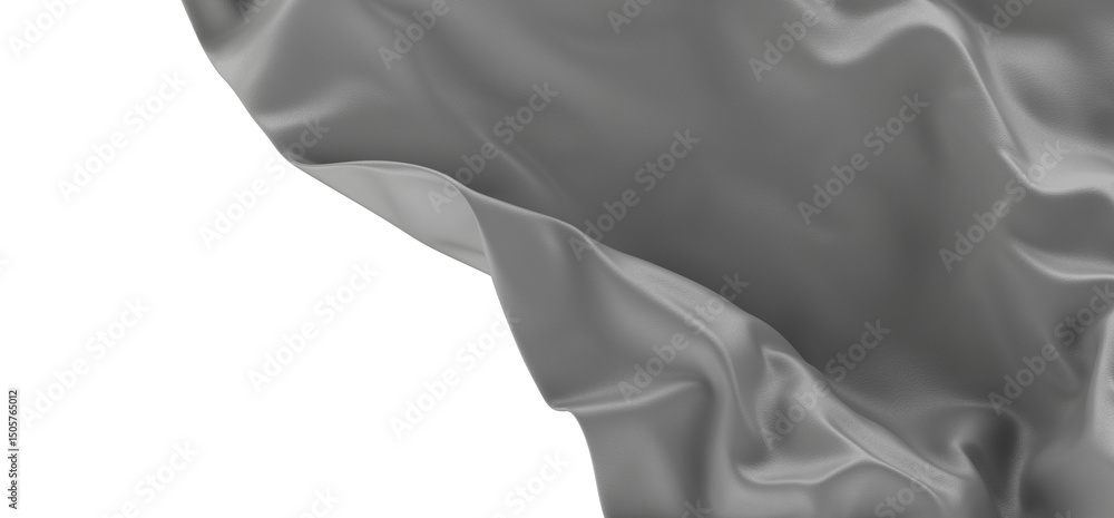 Poster close-up of white fabric with smooth texture, displaying elegant draping and soft folds