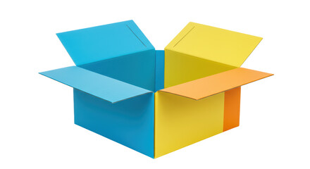 Isolated Open Cardboard Box