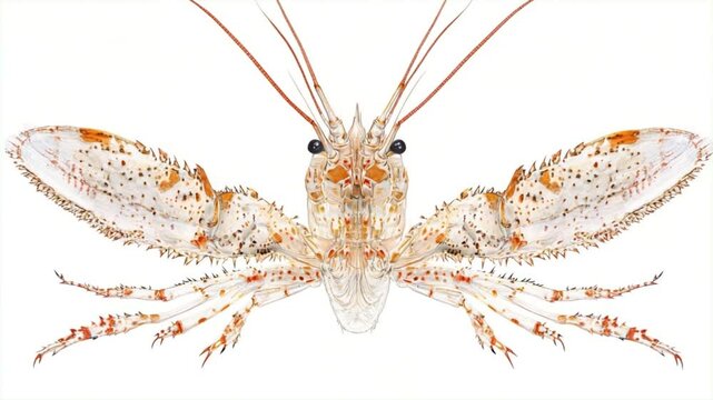 Butterfly and moth isolated on white background with insect details and nature elements.