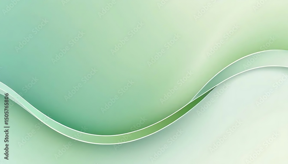 Poster abstract light green gradient background with a flowing curved line creating gentle movement.