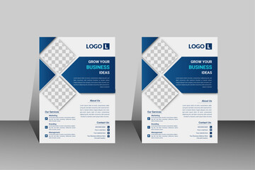 Modern flyer template layout design. Business or magazine flyer, vectorized  mockup in bright colors. For creative professional business.