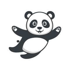 Happy panda bear cub cartoon illustration