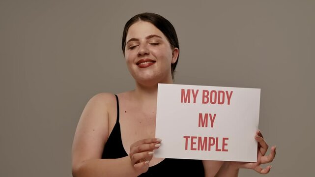 Empowering Message on the Poster My Body My Temple Positivity and Self Acceptance