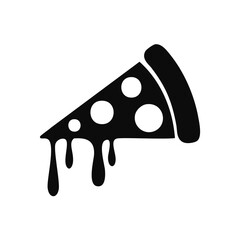 Melted cheese pizza slice delicious food icon