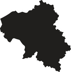 Belgium black map silhouette vector style with white background 