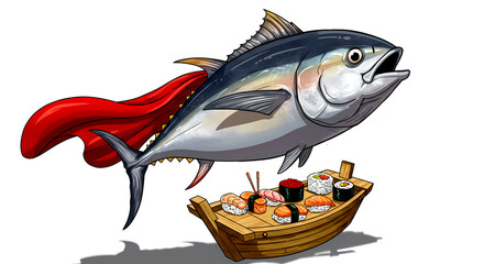 Sushi Adventure: Tuna's Flight to Your Table