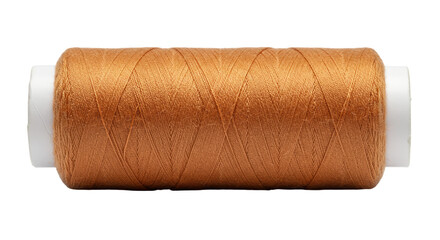 Isolated Spool of Brown Thread