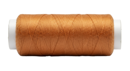 Isolated Spool of Brown Thread