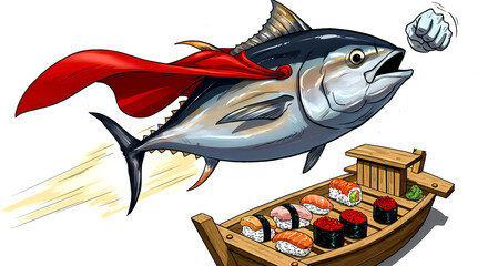 Sushi Adventure: Tuna's Flight to Your Table