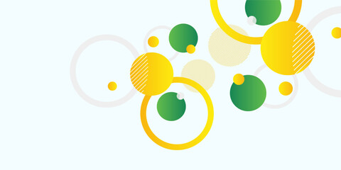 yellow and green circle banner background. Vector abstract graphic design banner pattern background template.