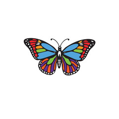Butterfly logo simple flat illustration creative abstract design vector.