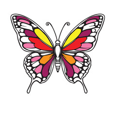 Butterfly logo simple flat illustration creative abstract design vector.