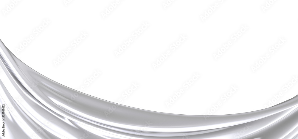 Fototapete Close-up of white fabric with smooth texture, displaying elegant draping and soft folds