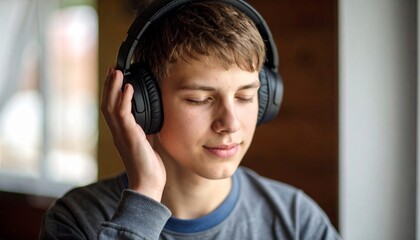 man listening to music