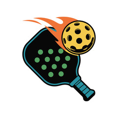 Obraz premium Pickleball logo design vector illustration 