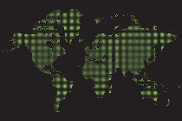 Modern realistic dotted vector world map. With spotted and outlined regions, this dotted world map offers a way to view Earth. Use this dotted world map for modern education, data presentation