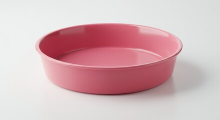Pink round bowl on white background