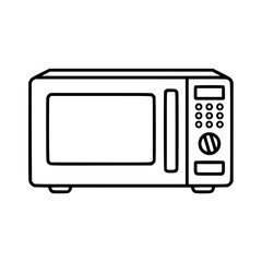 Microwave oven line art illustration, for kitchen appliance guides