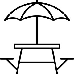Umbrella, Parasol, Bumbershoot Outline Icon for Graphic Design, Web Sites, Cards, Books, Articles