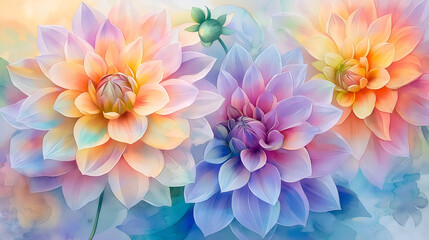 Pastel flowers for backgrounds and wallpapers