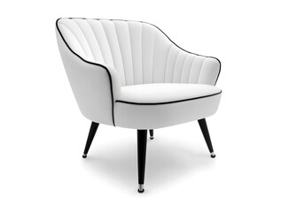 White modern armchair. Interior design concept. Isolated object on white background.
