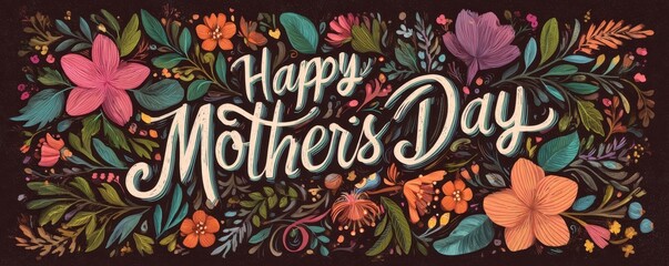 vector illustration. Mother's day card with flowers/ MZ 