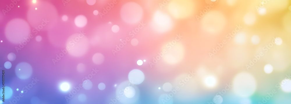 Poster a vibrant rainbow gradient background with soft gradients and a blurred effect, creating an elegant 