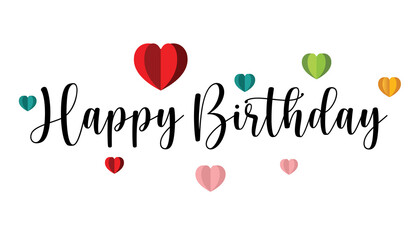 happy birthday,Hand drawn typography word