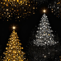 golden christmas tree with stars