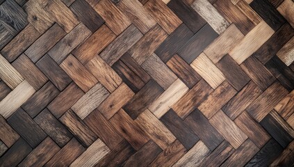 Woven Bamboo Basket Pattern Background in Natural Brown Tones