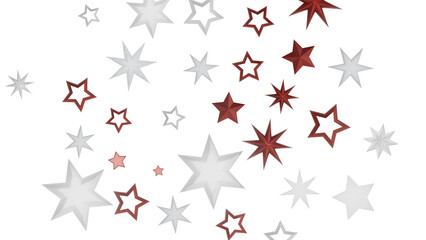 An abstract design of red and white stars on a black background.