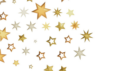 Abstract background with golden stars on a black backdrop