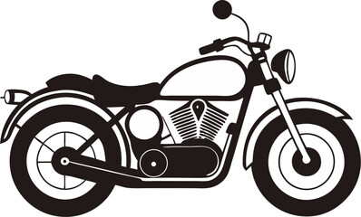 Fototapeta premium Classic motorcycle illustration in black and white suitable for design and transportation themes
