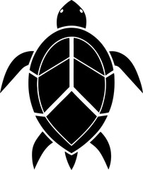 Obraz premium Bold black and white silhouette of a sea turtle perfect for logos and designs