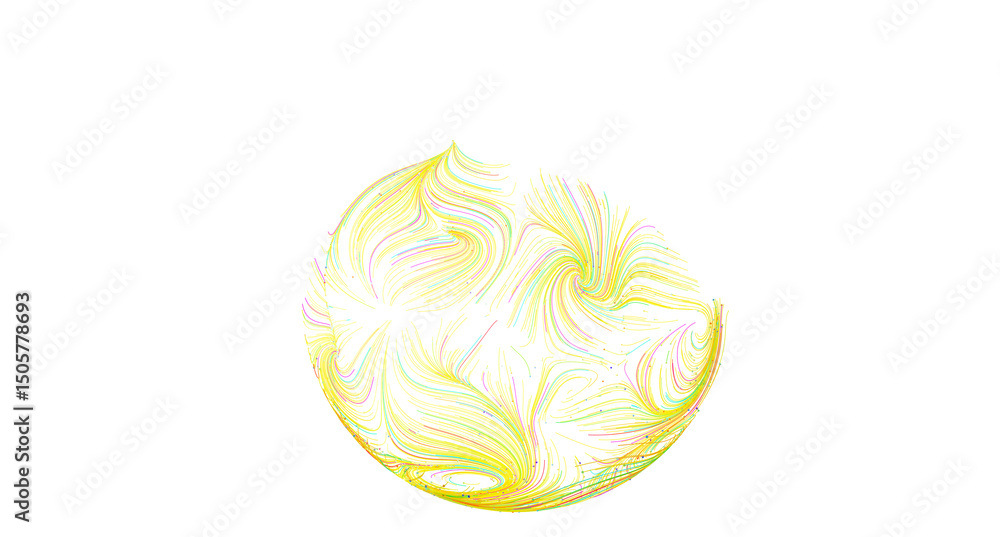 Aufkleber colorful, abstract sphere with swirling lines. perfect for backgrounds or design elements.