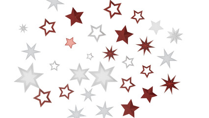 A simple abstract design with red and white stars on a black background