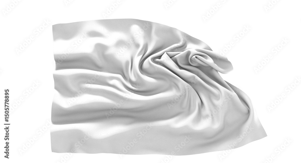 Poster a close-up of a grey fabric with a smooth texture and flowing draping.