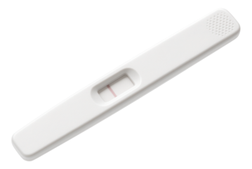 Single-line negative pregnancy test indicating not pregnant on transparent background.