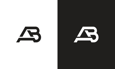AB logo, monogram unique logo, black and white logo, premium elegant logo, letter AB Vector minimalist