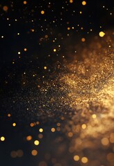 Abstract gold bokeh blur background. Sparkling gold dust abstract luxury decoration background.