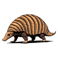 Fototapeta premium armadillo, animal, vector, transparent background, nature, isolated, cute, mammal, symbol, wildlife, wild, pachyderm, zoo
