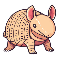 Fototapeta premium armadillo, animal, vector, transparent background, nature, isolated, cute, mammal, symbol, wildlife, wild, pachyderm, zoo