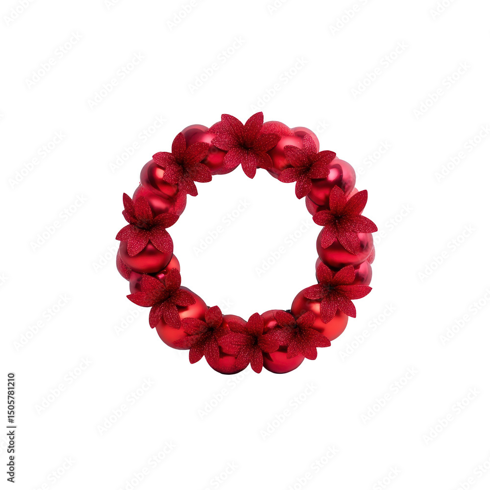 Aufkleber vibrant wreath made of red strawberries and apples arranged in circular pattern, creating festive an