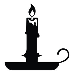 Obraz premium Candle icon vector design. Silhouette of candle icon vector. Aromatherapy and festive icon, birthday, monochrome candle wax tops, flowing paraffin candles with fire isolated. Vector Illustration. 
