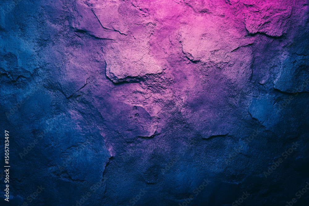 Poster an abstract image featuring a gradient background that transitions from purple to blue. the surface 